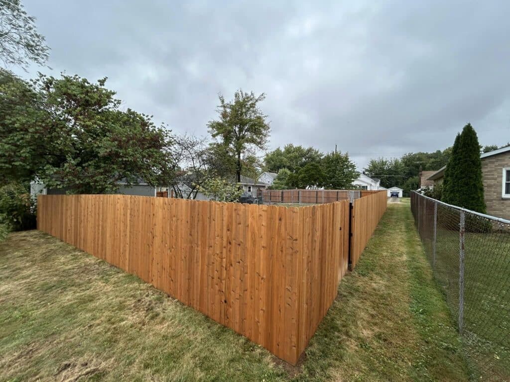 Wood Fence Installation | Pre Stained Wood Fence | Staining Service | Local Fence Company | Veteran Owned Fence Company | Veterans Fence Company