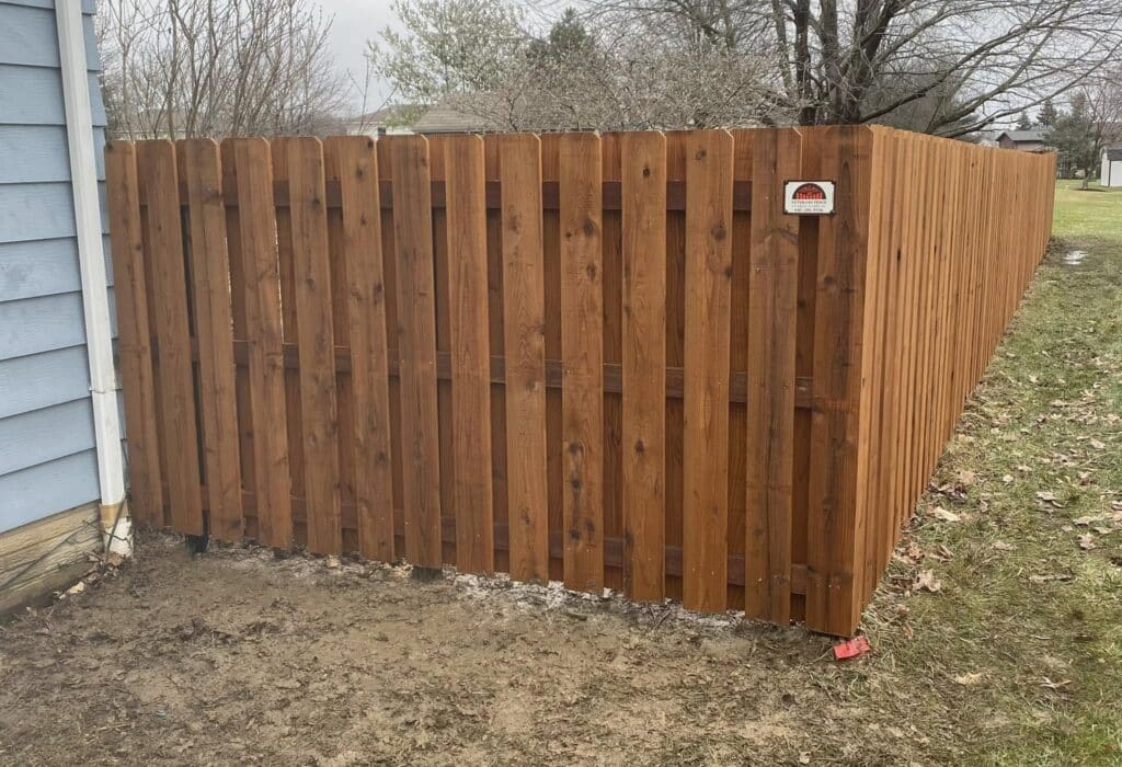 Wood Fence Installation | Pre Stained Wood Fence | Staining Service | Local Fence Company | Veteran Owned Fence Company | Veterans Fence Company